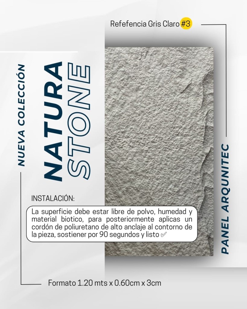 Panel Arquitectónico 
Forma de piedra
Unión de dos panel
Material plástico
Fácil de limpiar
Fácil de instalar 
Material no inflamable